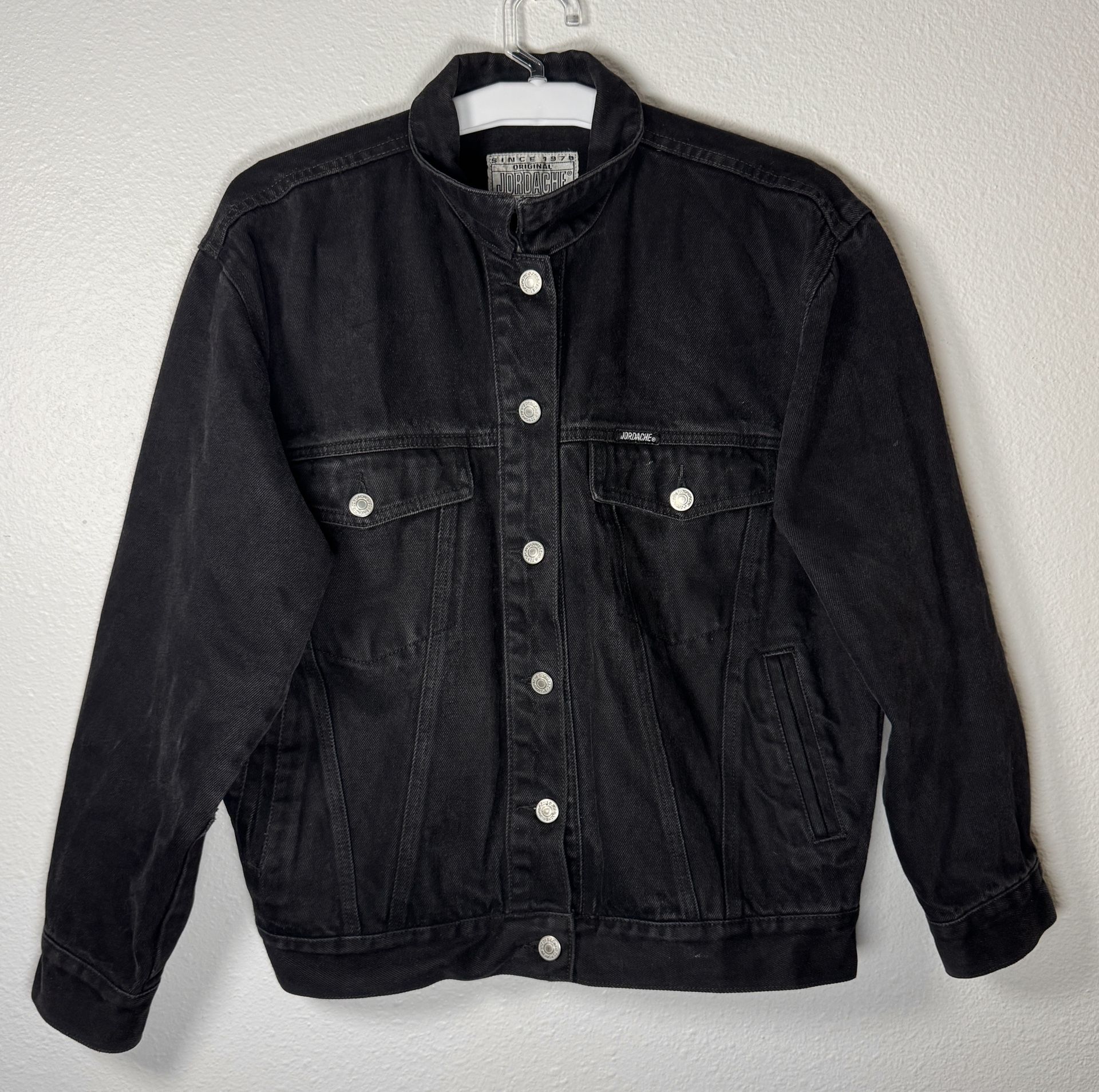 Vintage Jordache Black Denim Jacket 90s Jordache Jean Jacket Women Medium