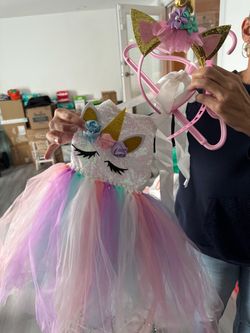 Toddler girl unicorn princess costume