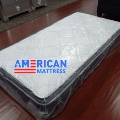 ‼️ Mattress twin pilowtop básico con box Spring free✴️ colchón twin pilowtop