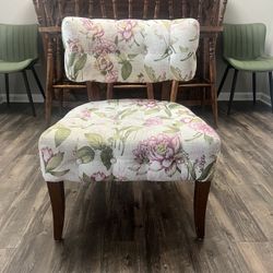 Floral Chair w/ Wooden Legs