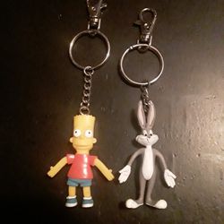 Bart Simpson & Bugs Bunny Keychains