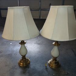 Two Vintage Brass Lamps