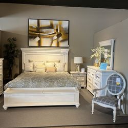 White 4PC King Bedroom Set