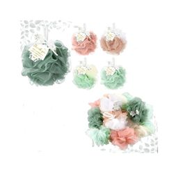 Body Wash Puffs Shower Net Sponge Pouf Body Scrubber Mesh Pouf 5 Pc