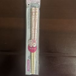 Sanrio Bonbonribbon Purple bamboo Chopsticks 6.5 In Or 16.5 Cm