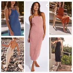 New Free People Sweater Faux Crochet Dresses Size Large $40 Each 