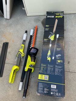 RYOBI 40V 18 in. Cordless Battery Pole Hedge Trimmer (Tool-Only)