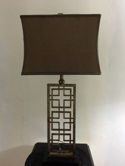 1- ORIENTAL WOOD TABLE LAMP