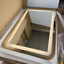 16 × 24 Lighted Mirror With Anti Fog, White Trim (We Have 2 Available - Price Is Per Mirror)