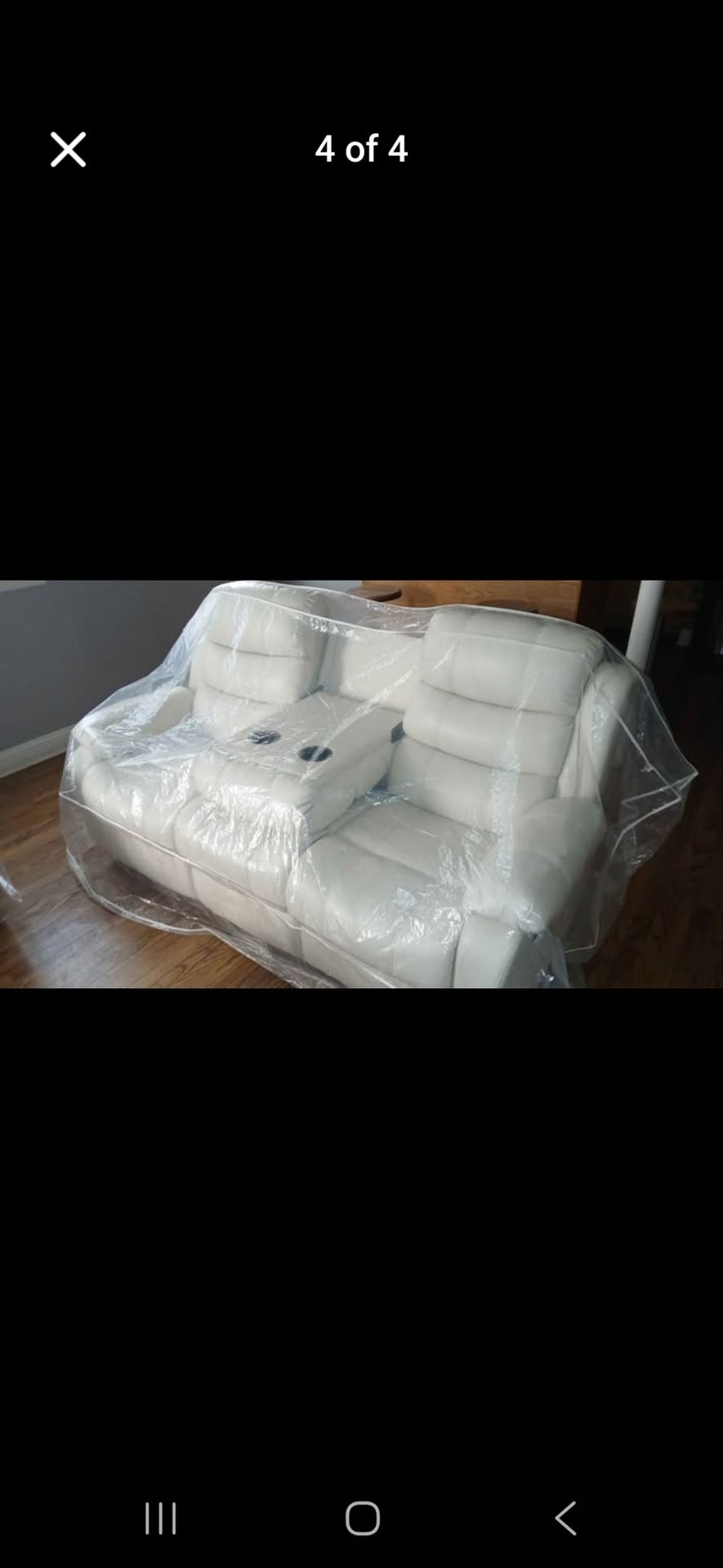 2 piece white leather couch set