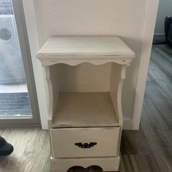 Antique End Side Table White