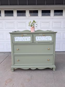 Sage green nursery dresser