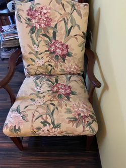 Floral upholstered side chair