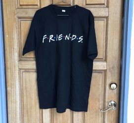 Friends TV Show Logo T Shirt Black Warner Bros Sitcom Tee Adult XL New Read