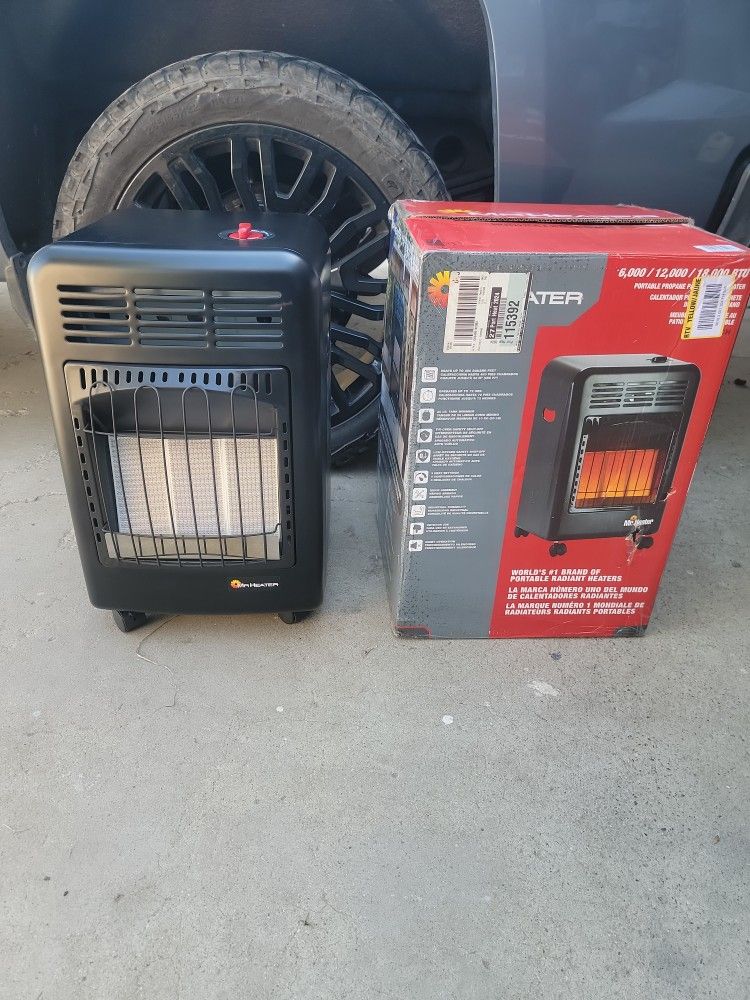 MR HEATHER 18,000 BTU CABINET PROPANE OUTDOOR SPACE HEATER WITH HOSE AND REGULATOR 