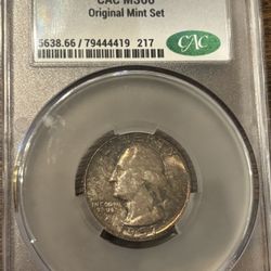 1957 CAC MS66 Washington Quarter – Original Mint Set