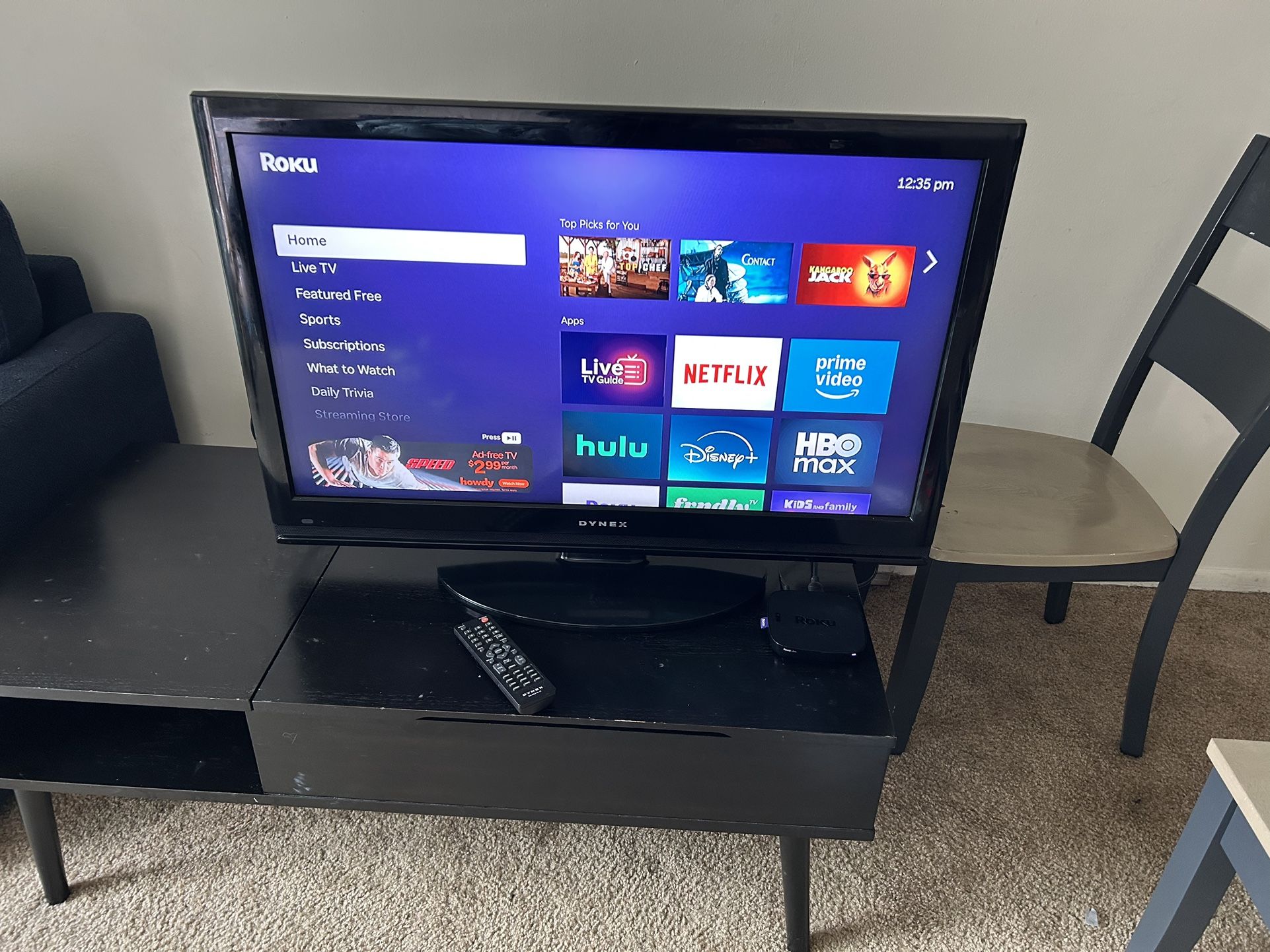 Tv With Roku Box&Remote