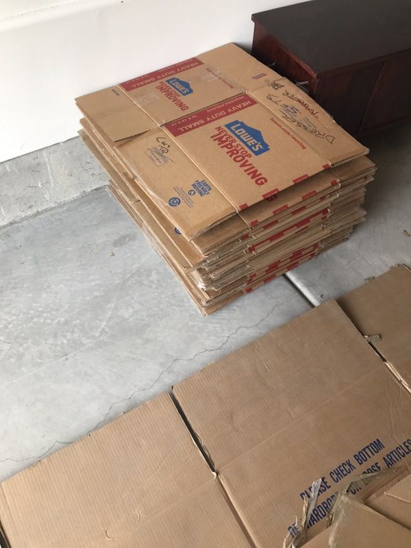 60+ moving boxes, Lowe's and Home Depot heavy duty