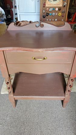 Vintage wood side table