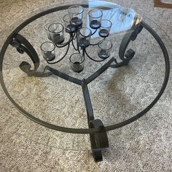 Glass Top Coffee Table With Matching End Table 