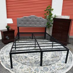 Queen Size Bedroom Set Including Platform, Headboard, Dresser And Night Stand 