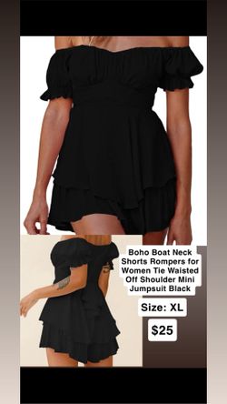 Black Off The Shoulder Romper 