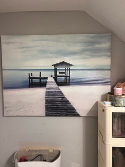 Large Canvas Wall Art Beach Dock Print