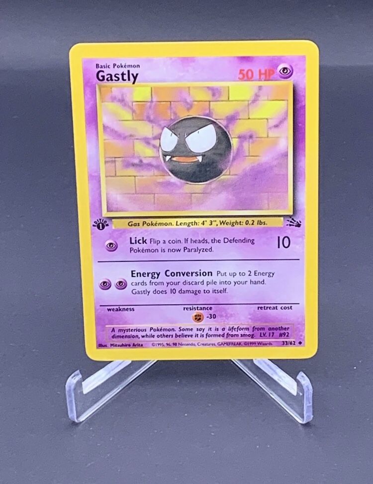 Gastly 33/62 1st Edition Fossil Pokemon TCG Card