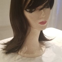 Dark Brown Short Wig with Bangs