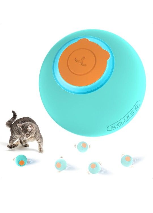 ROJECO Interactive Cat Ball Toy with 3 Modes, Upgraded Automatic Rolling Moving Ball Toys for Indoor Kitten