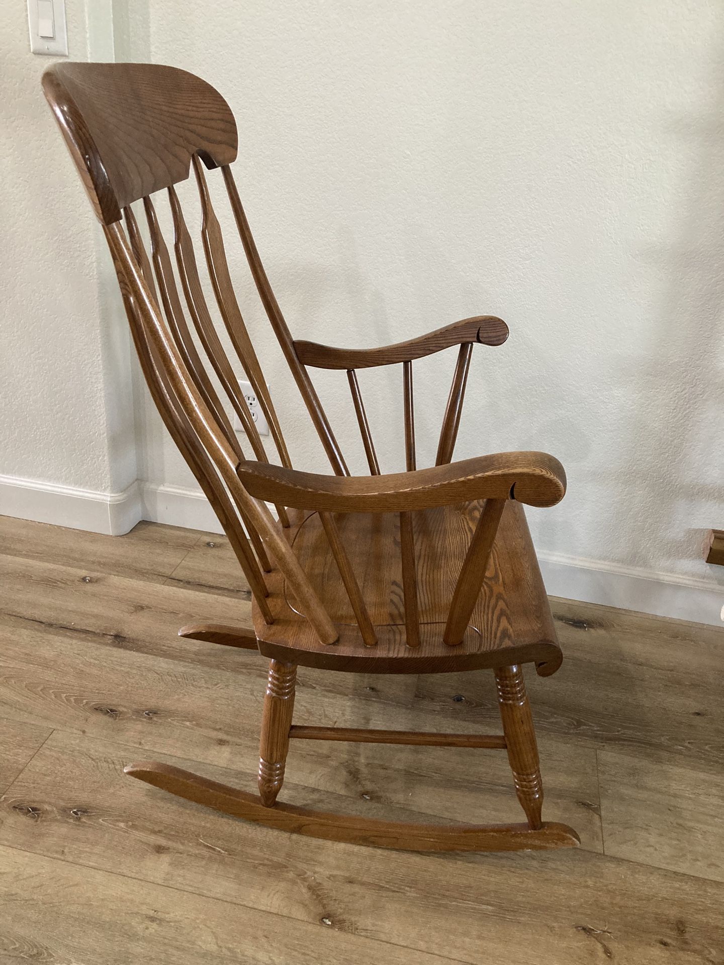 S Bent & Bros Vintage Colonial Maple Wood  Rocking Chair  