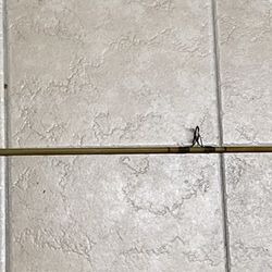 VINTAGE BACHE BROWN AIREX MODEL 2B FISHING REEL WITH CORK HANDLE SOLID ROD