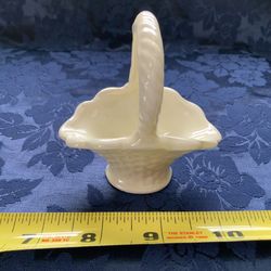 Mini Porcelain Basket Figurine