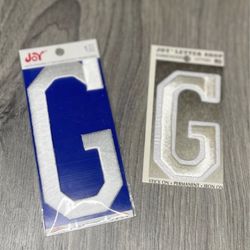 2 NEW! “G” Great Gift Personalizing White Embroidered Iron-On  Monogram Letter “G” -Set (2” & 3”) NWT