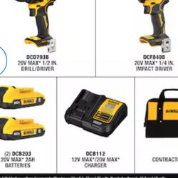 DEWALT 20V MAX 2-Tool Brushless Power Tool Combo Kit with Soft Case 