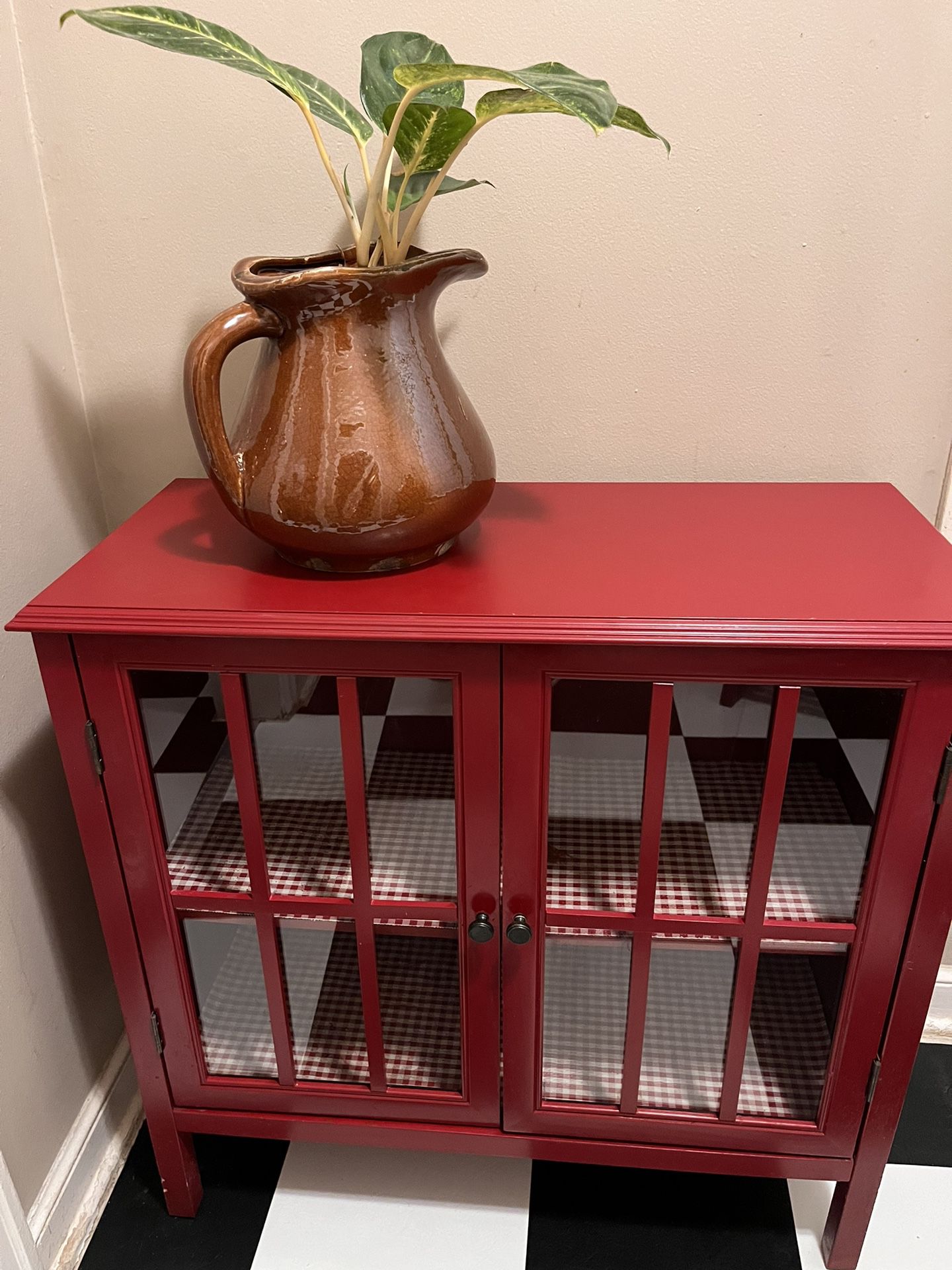 Red Accent Cabinet 