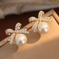 pearl diamond earring