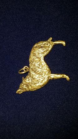 Wolf charm sterling silver