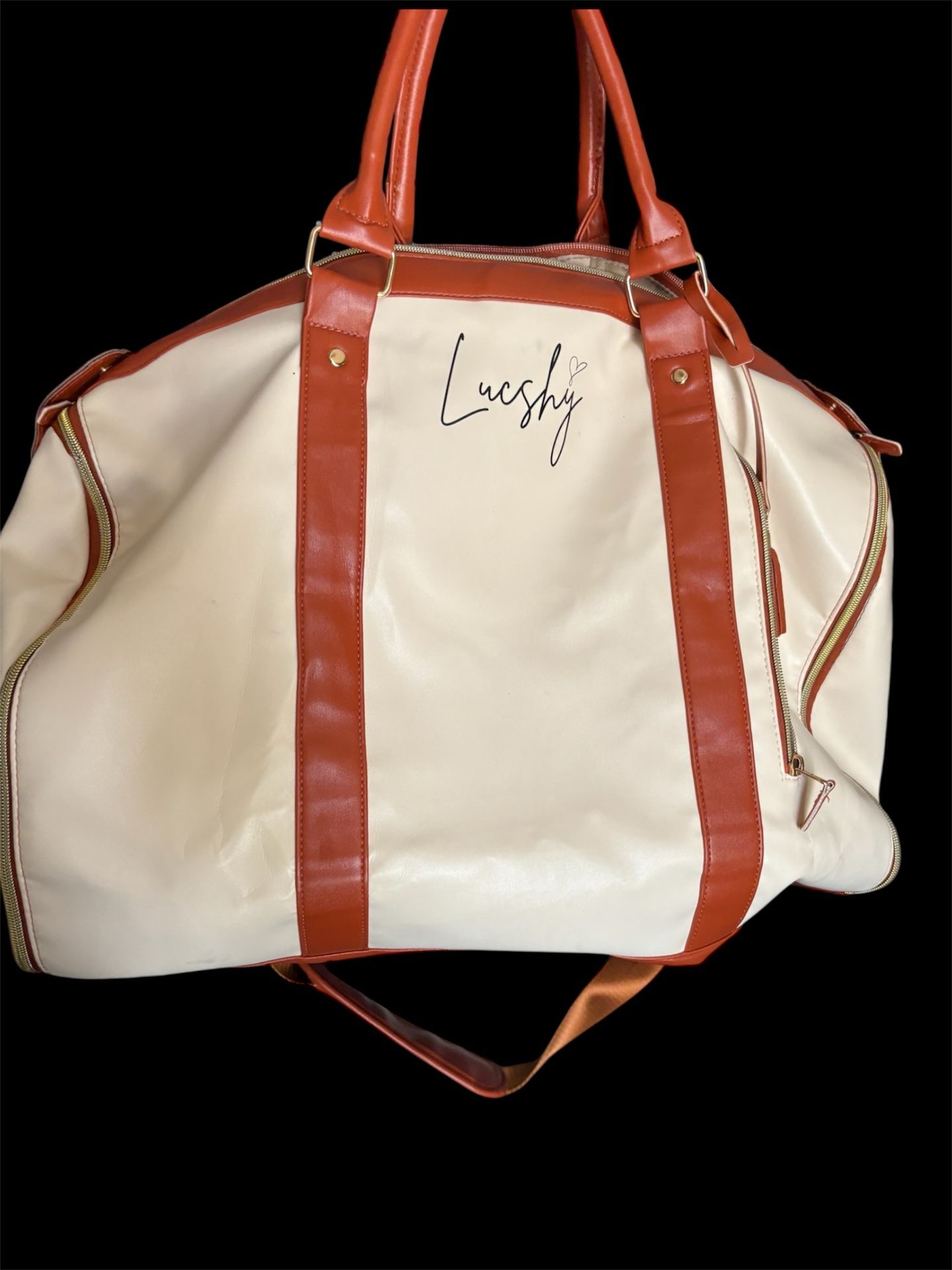 Lucshy Beige Duffle Bag ($100)