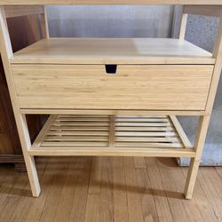 IKEA NORDKISA Bamboo Nightstand – Excellent Condition
