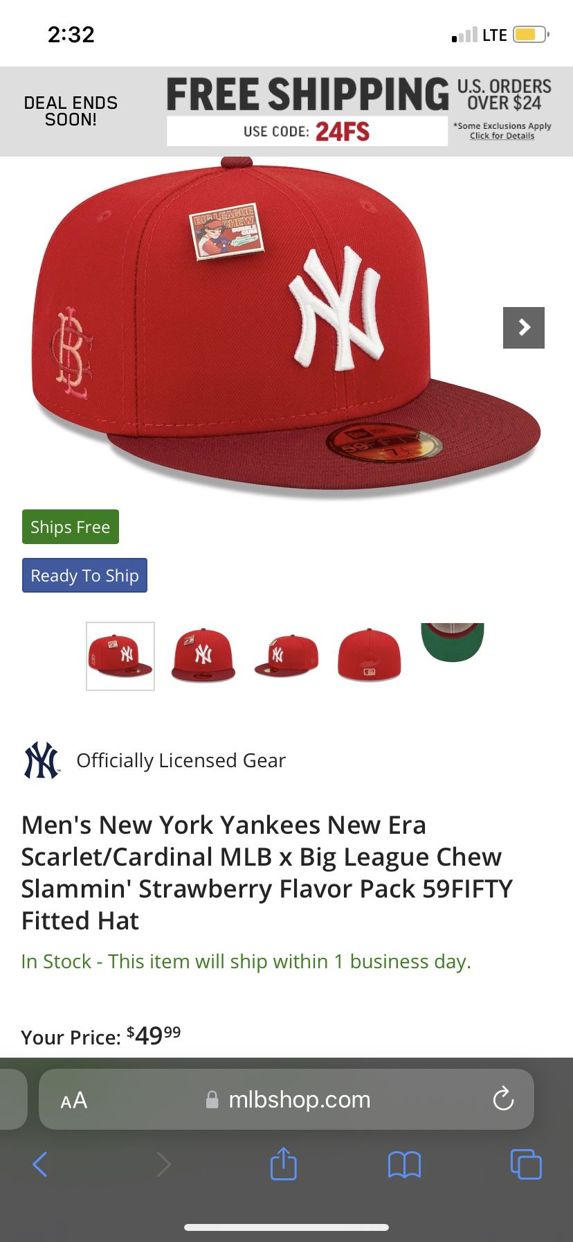 Red New York Yankees New Era MLB x Big League Chew 59FIFTY Fitted