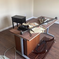 Desk side table filing cabinet