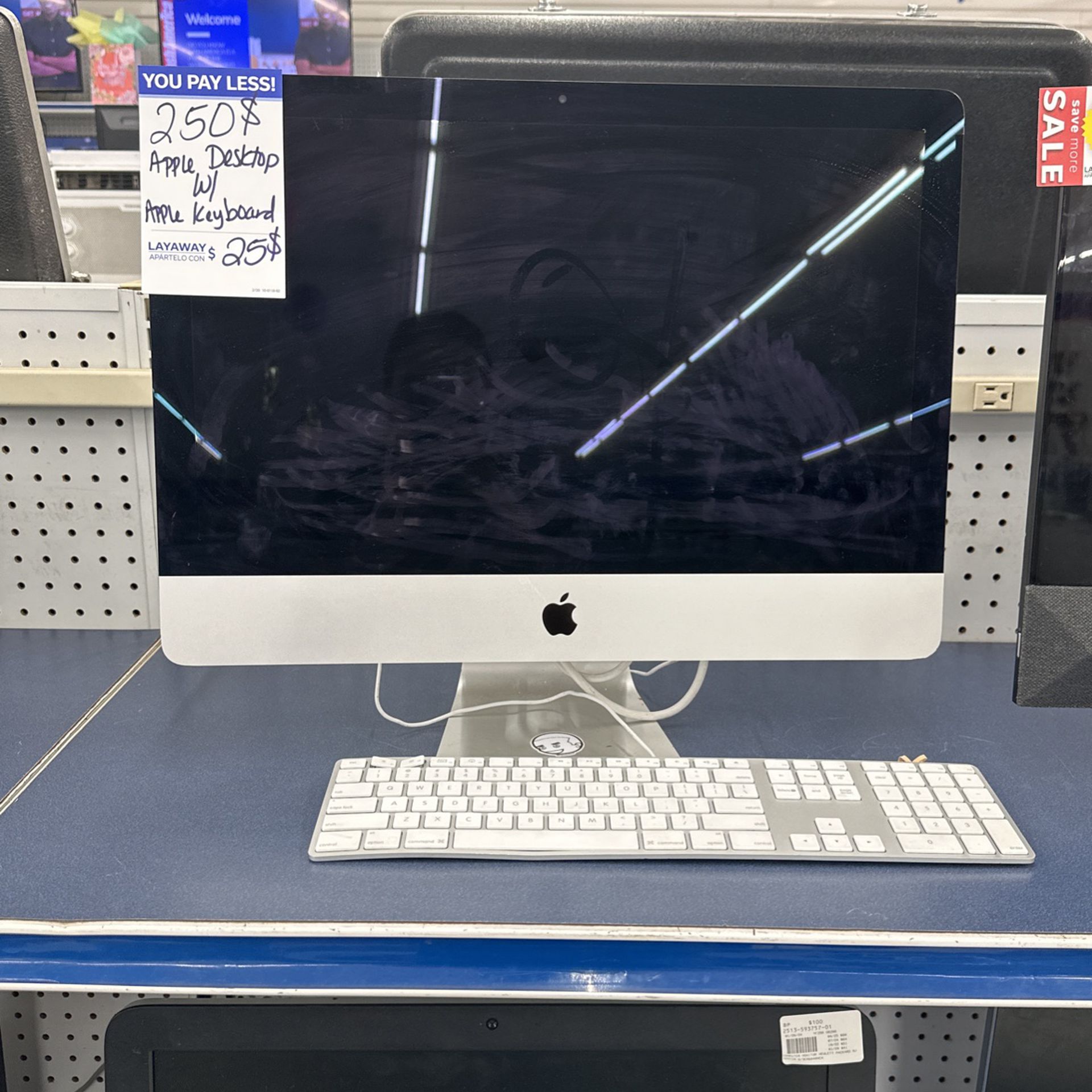 Apple Desktop With Apple Keyboard 