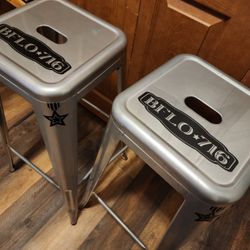 Bar Stool Set 2 Buffalo Custom Metal. Heavy Duty