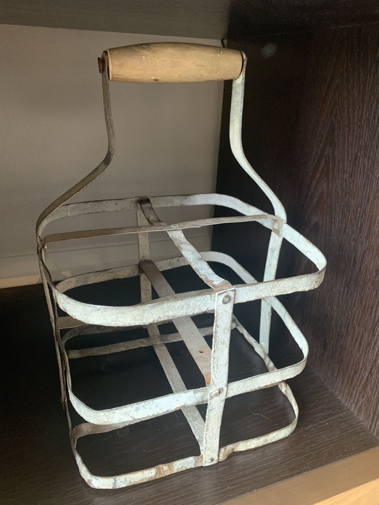 Vintage Metal Milk Carrier