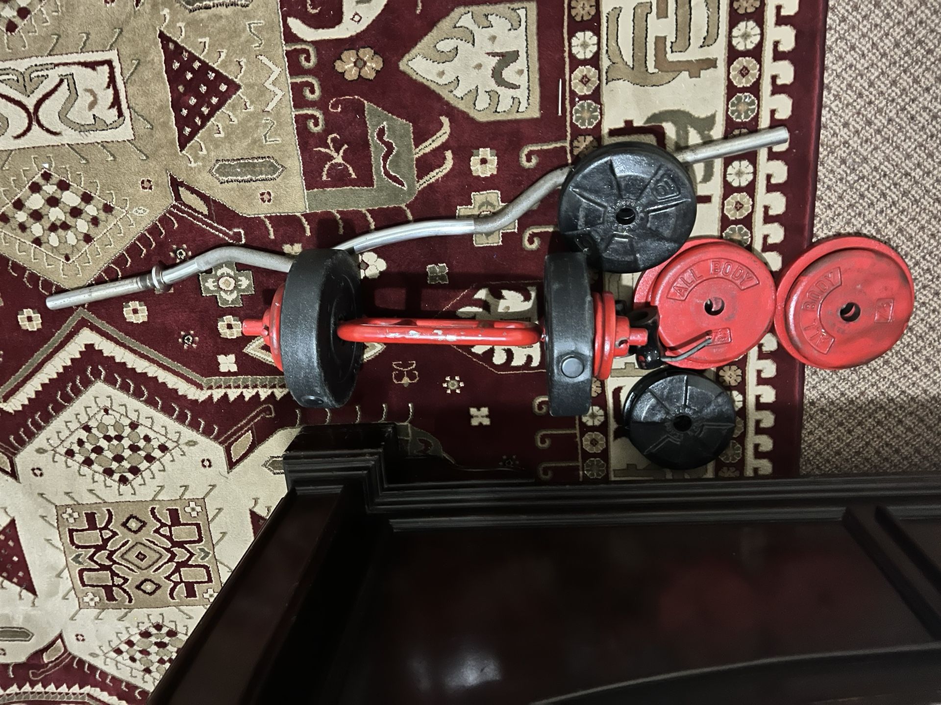 Dumbbells, Curl Bar, Tricep Bar