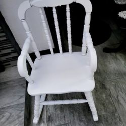 Child , Toddler White Rocking Chair 