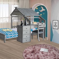 FULL BED FRAME SET / Solid Wood 