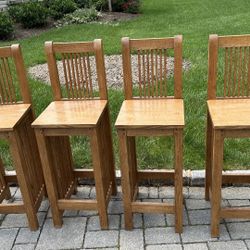 4 High Quality Wooden Stools 