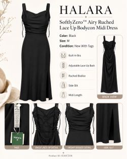 Halara M Ruched lace-up Bodycon dress